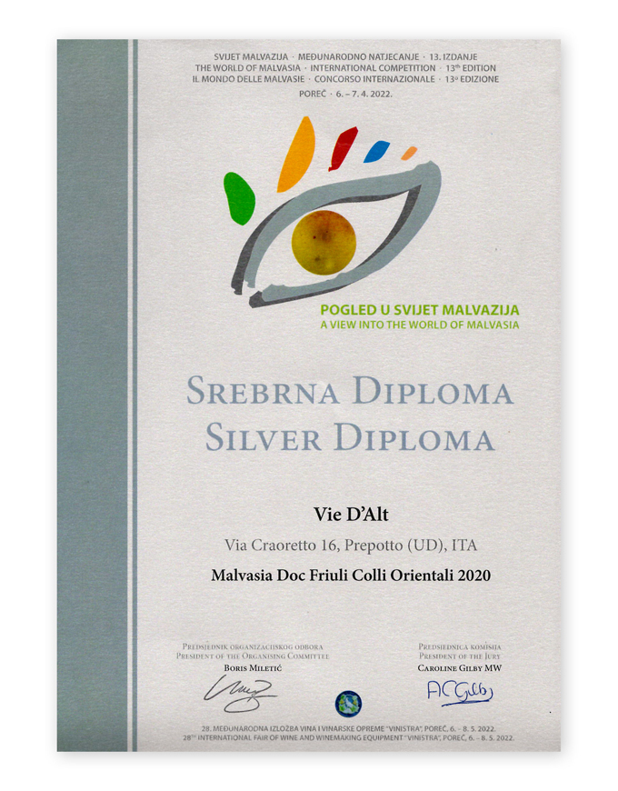 Vie D'Alt - Diploma Vinistra 2022