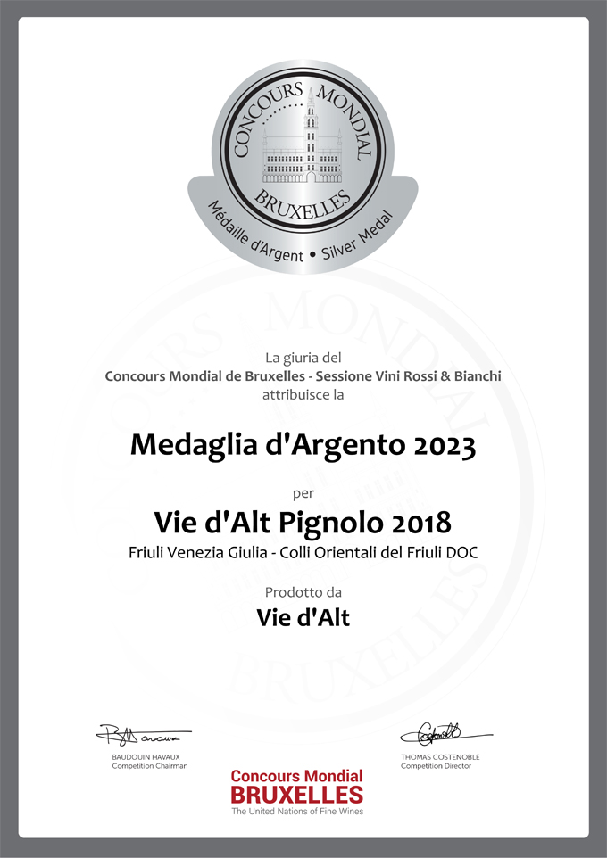 Vie D'Alt - Concours Mondial Bruxelles Premio Pignolo 2018