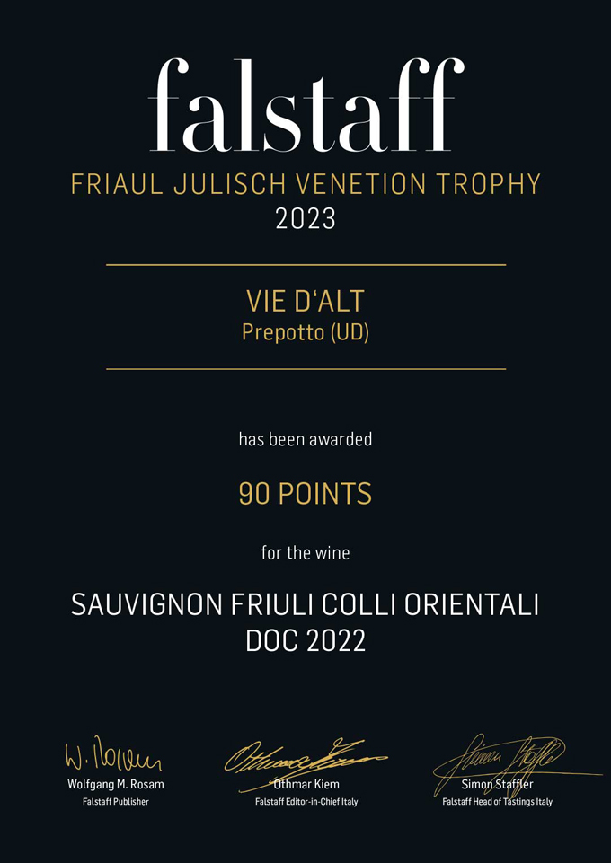 Vie D'Alt - Falstaff Premio Sauvignon-2022