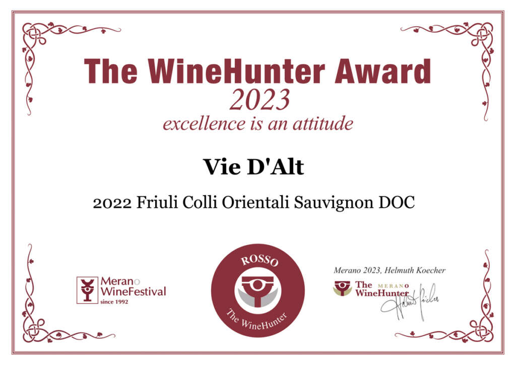 Vie D'Alt - 2022 Friuli Colli Orientali Sauvignon DOC - The WineHunter Award 2023
